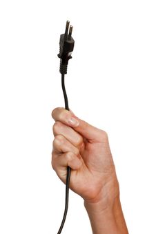 Power Cable In Hand Stock Photography