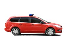 Firefighter Car On White Background Stock Photography