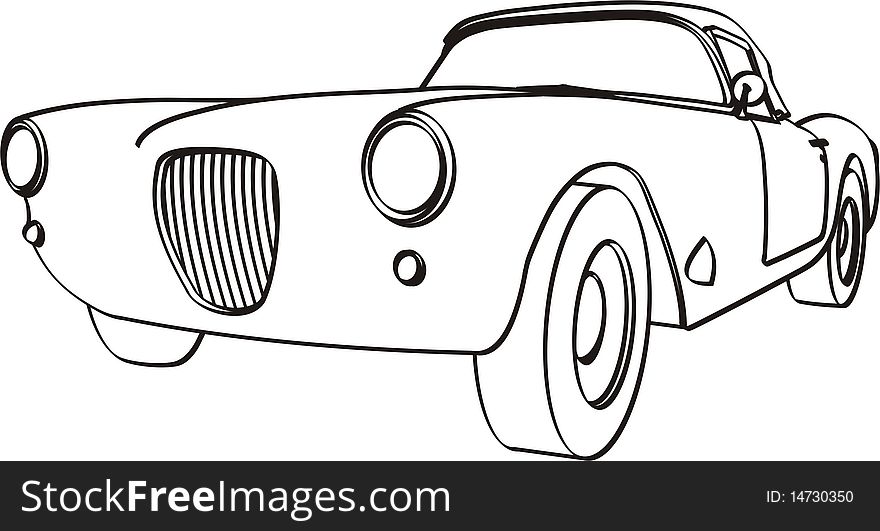 Made up 50's style roadster type automobile