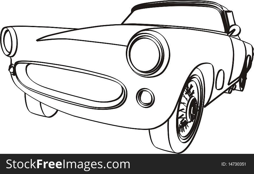 Made up 50's style roadster type automobile