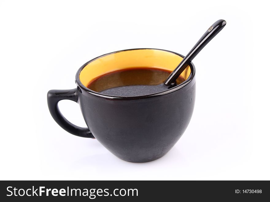 A elegant cup of coffee whit steam. A elegant cup of coffee whit steam