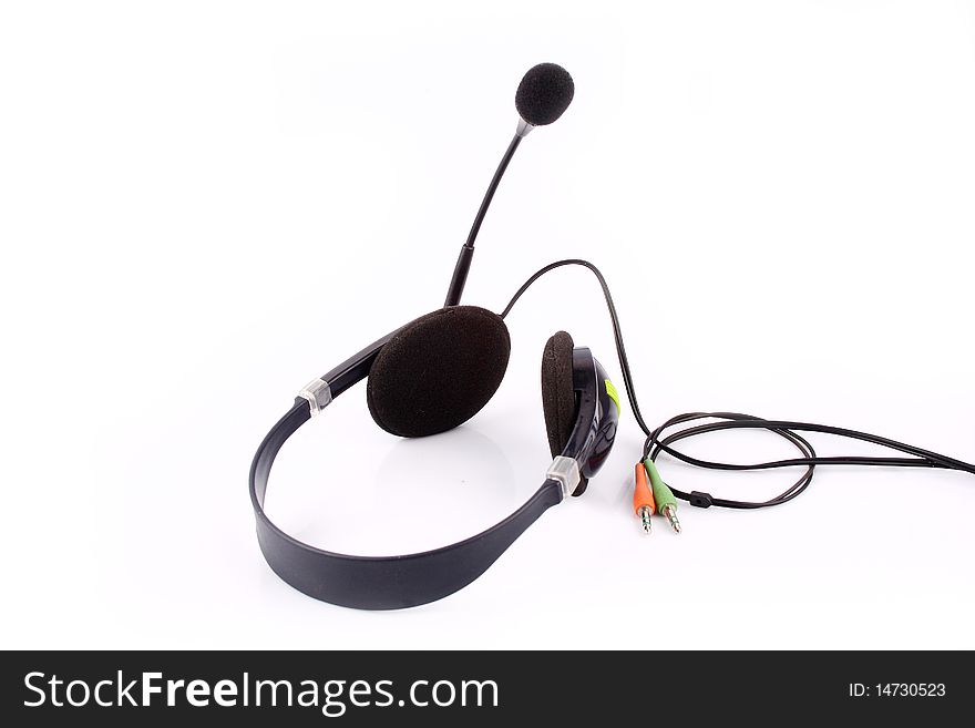 Isolated headset on a white background.
