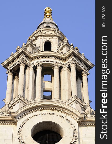 columns of Saint Paul's Cathedral from London UK. columns of Saint Paul's Cathedral from London UK