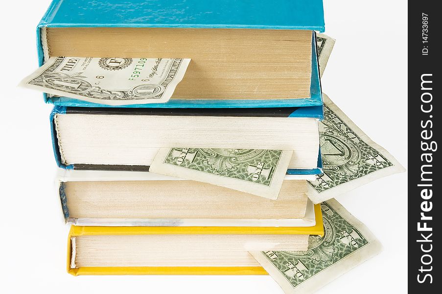 Books with dollar bookmarks