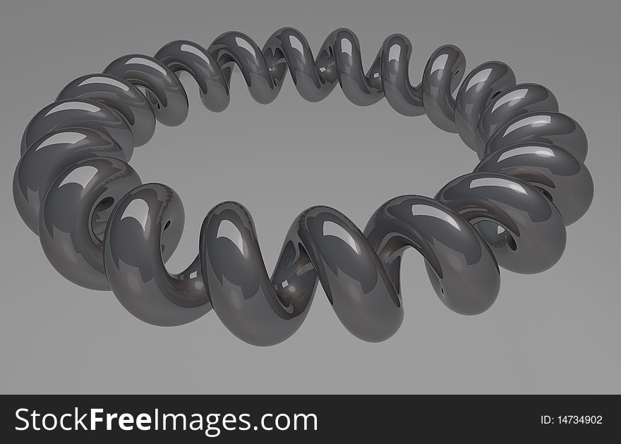 3D Rendered image of isolated spiral