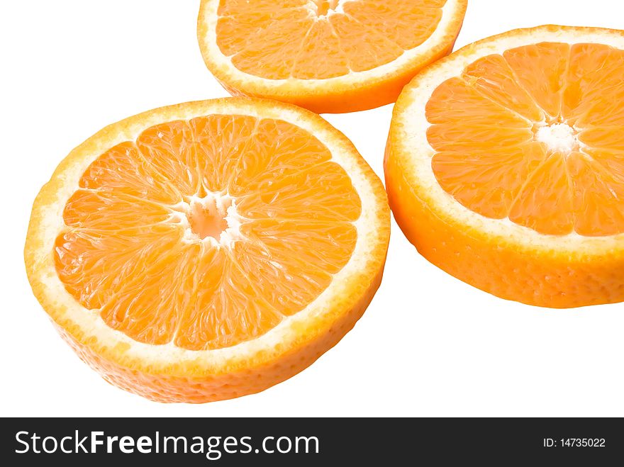 Juicy Orange section on a white