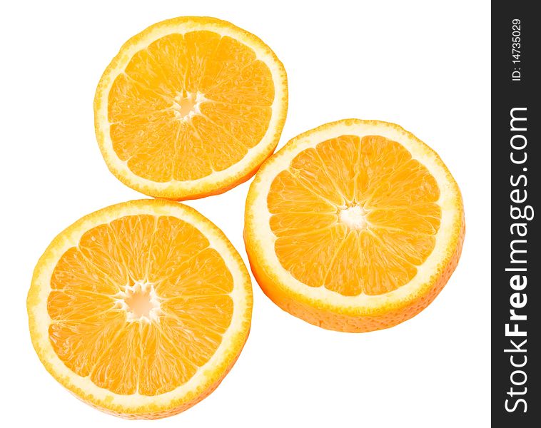 Juicy Orange section over white