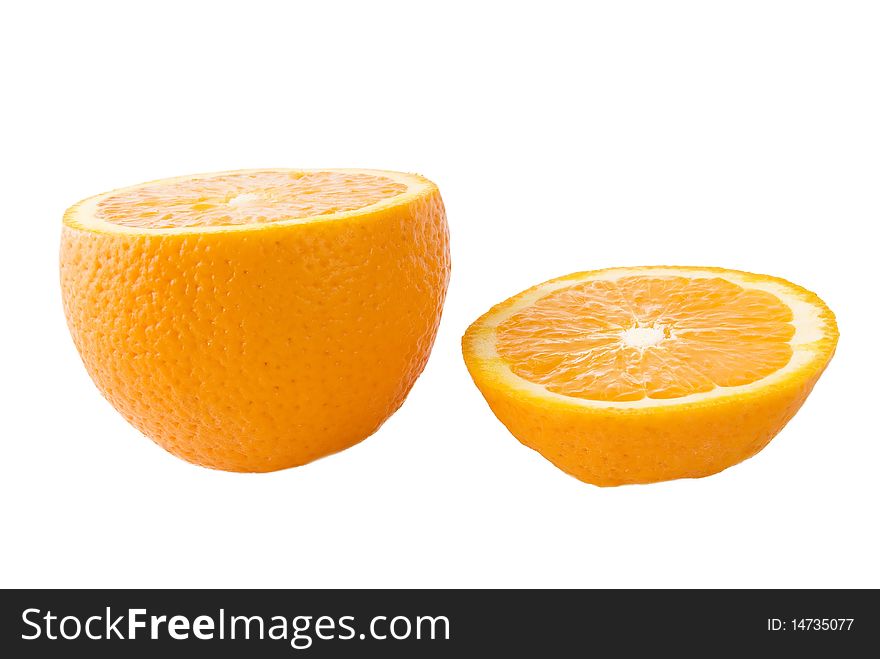 Juicy Orange over white background