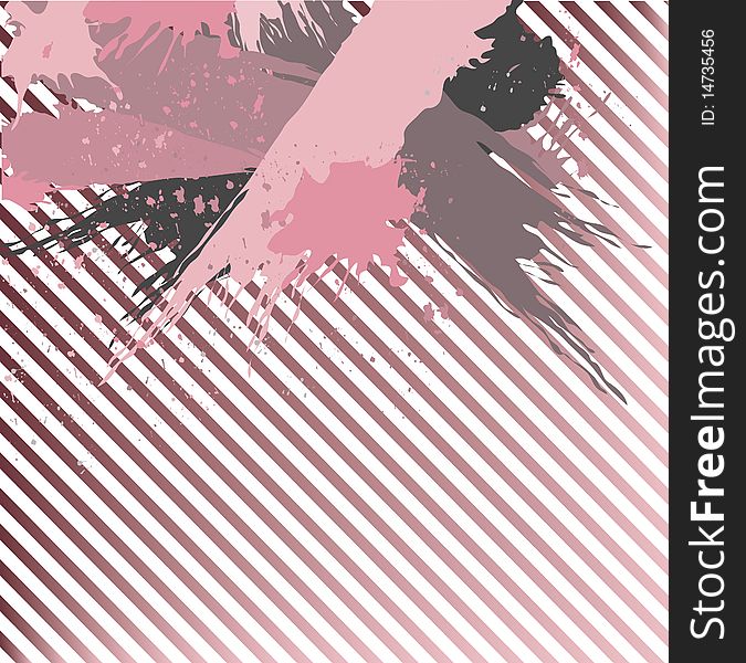 Pink banner in grange style. All elements of the image are located on different layers and can be changed.