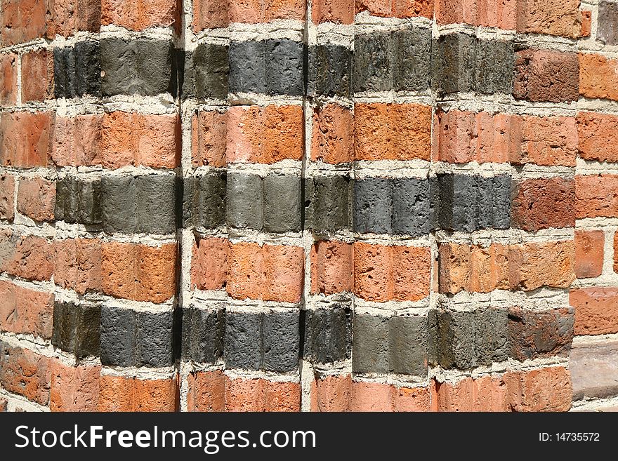 Shaped brick wall of a gothic church