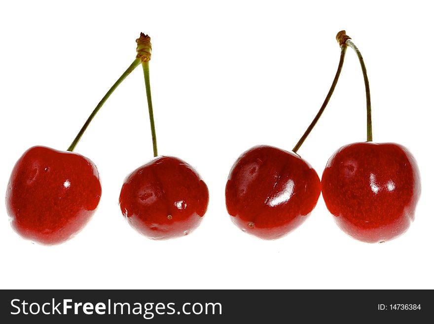 Sweet cherries on white background. Sweet cherries on white background