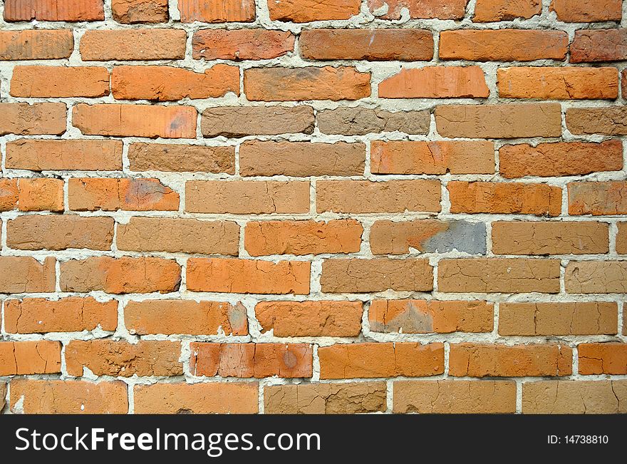 Wall laid out by old red brick. Wall laid out by old red brick