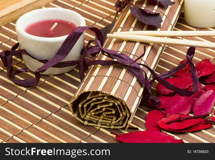 Japanese  still life wit bamboo sticks