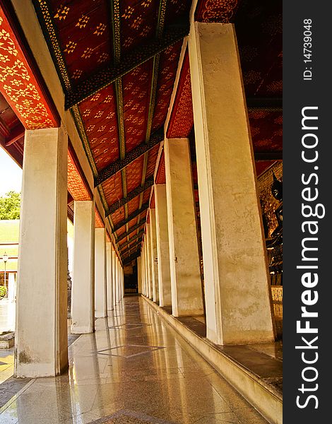 Walkway at temple in Thailand