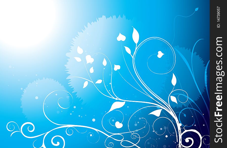 Blue color floral & splash background design for any occasion. Blue color floral & splash background design for any occasion