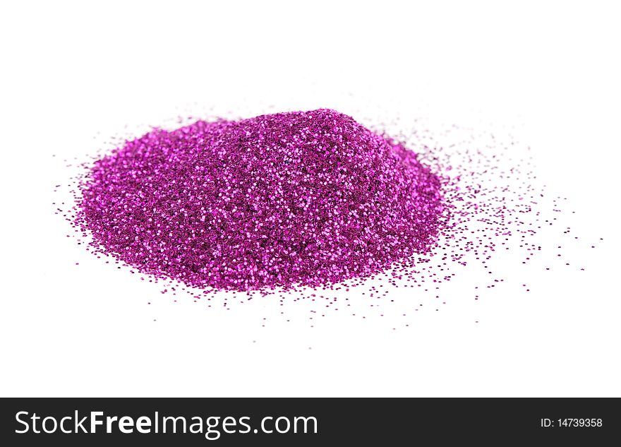 Heap of pink shines isolated on white