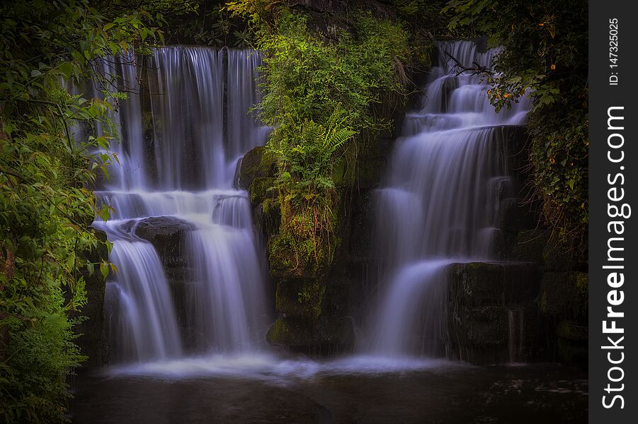 Penllergare waterfall on the Afon Llan river