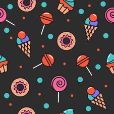 Seamless Pattern Of Sweets Stock Photo