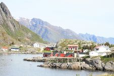 The Fjord And The Village Of Reine In Lofoten Royalty Free Stock Image The Fjord And The Village Of Reine In Lofoten Royalty Free Stock Image