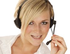 Hotline Girl Talking Royalty Free Stock Photography Hotline Girl Talking Royalty Free Stock Photography