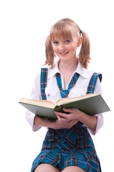 Schoolgirl Is Reading. Stock Image Schoolgirl Is Reading. Stock Image