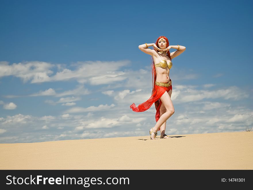 Harem Girl at a Desert. Harem Girl at a Desert