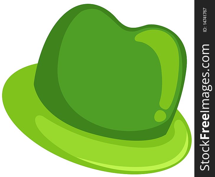 Illustration of isolated a green hat on white background