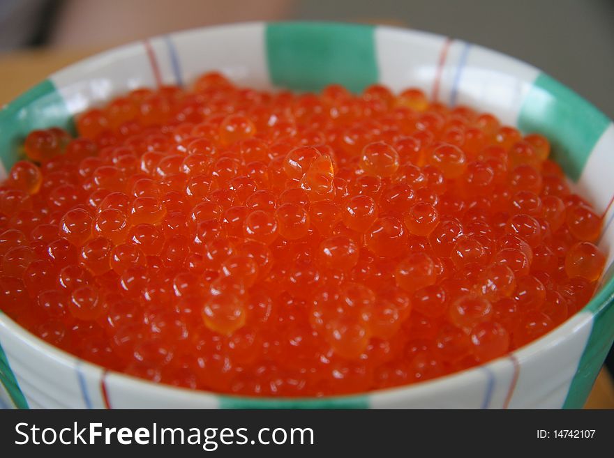 Ikura or Fish Roe in a bowl