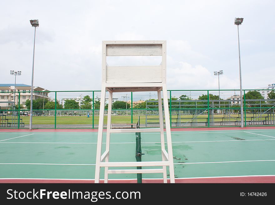 Chair referee in the stadium tennis sport