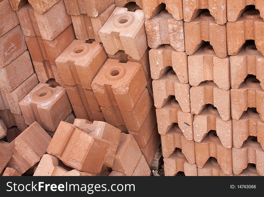 Pattern brick in the floor,brick color brown. Pattern brick in the floor,brick color brown.