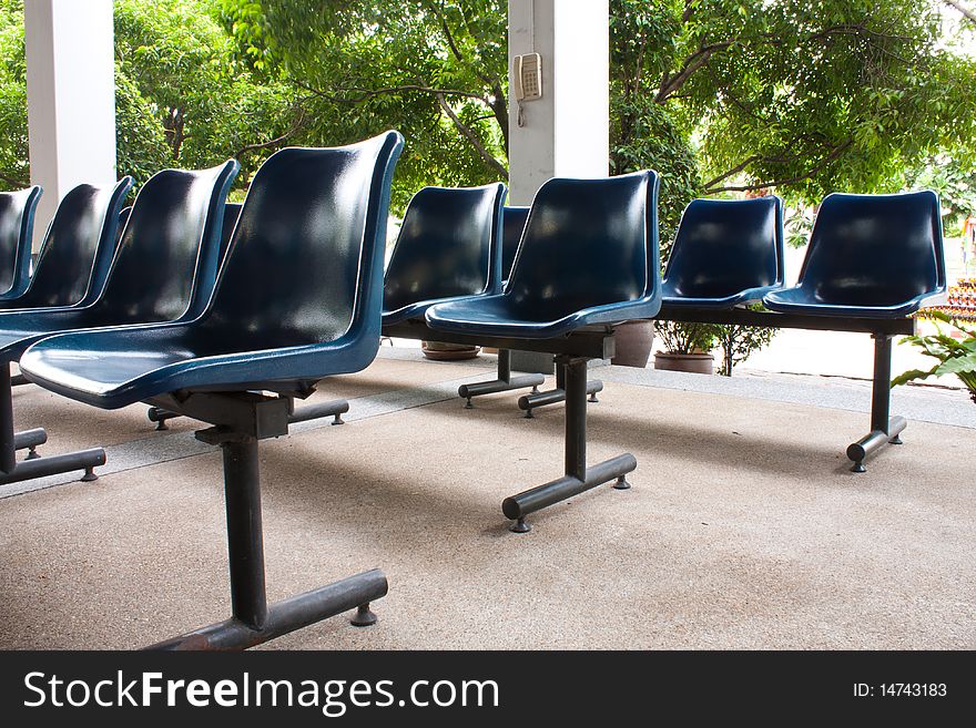 The blue chairs on the floor , pattern blue chairs