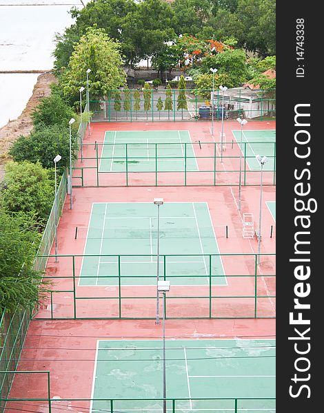 Stadium tennis in the park,sport of relax