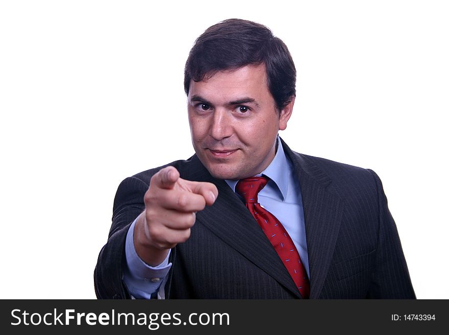 Business man portrait on a white background