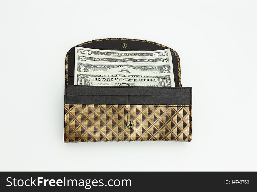 Purse with dollars