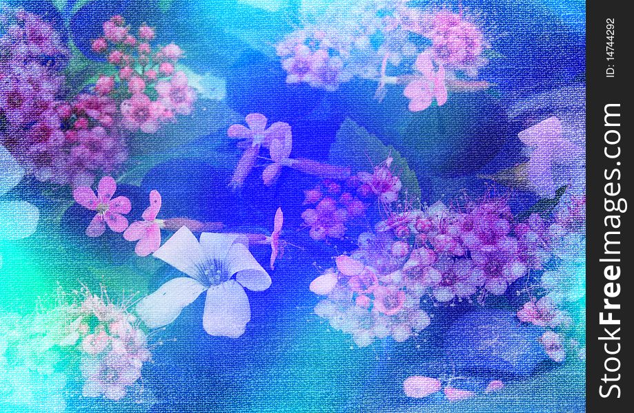 Styled floral picture with canvas texture. Styled floral picture with canvas texture