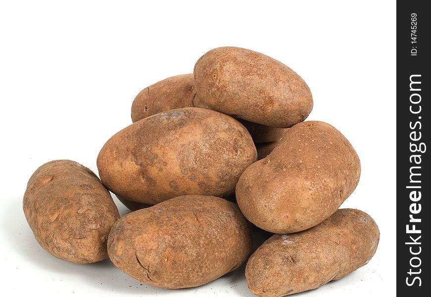 Pile of Potatoes on white background. Pile of Potatoes on white background