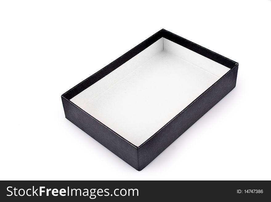 Black box for a business gift, isolated on a white background.