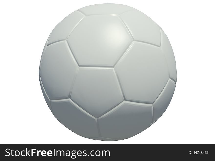 The white 3D footBall have white background. The white 3D footBall have white background