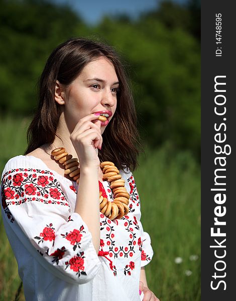 Attractive ukrainian women in the traditional clothes. Attractive ukrainian women in the traditional clothes