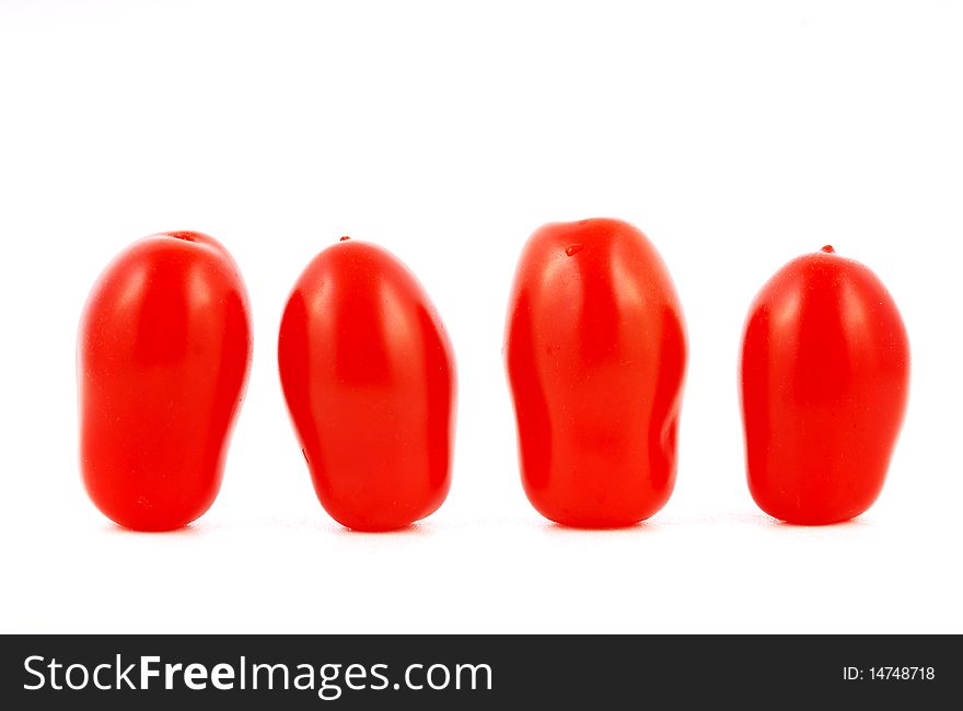 red tomato isolated on white background