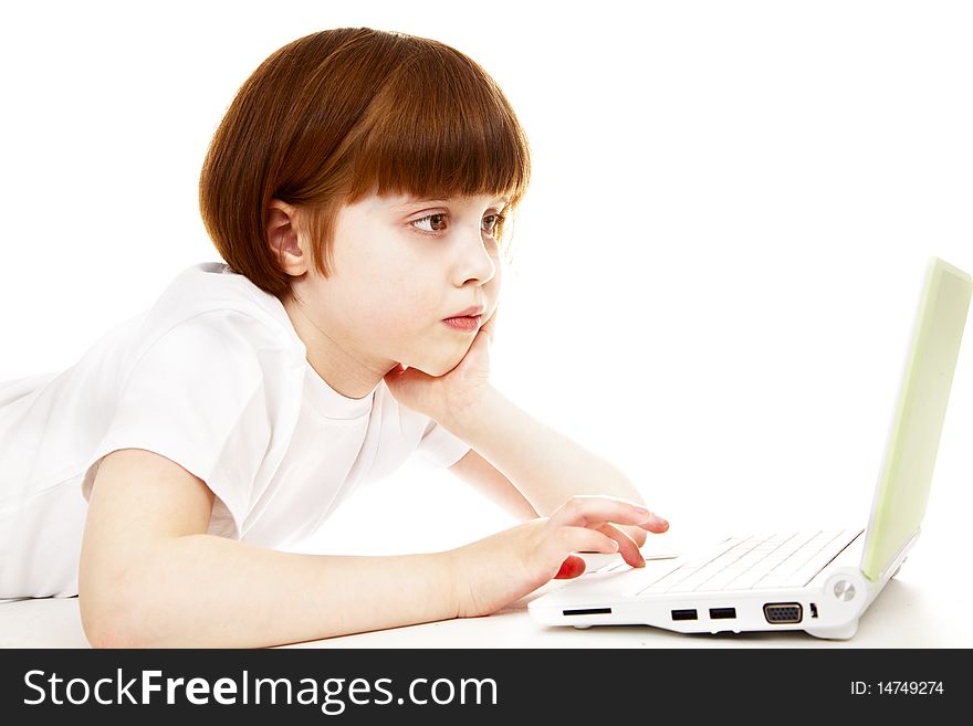 Little Girls With A Laptop