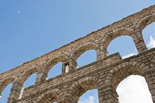 Aqueduct Segovia With Plane Stock Photos