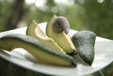 Ripe Avocado On A Plate Royalty Free Stock Image