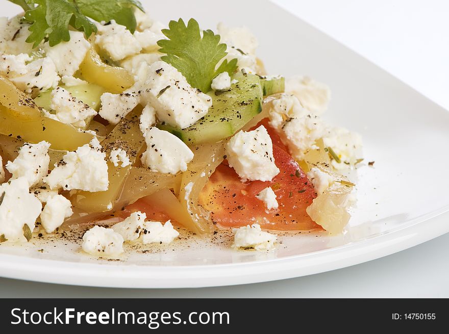 Salad With Vegetables And Cheese