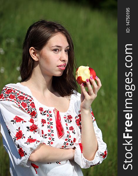 Attractive ukrainian women in the traditional clothes. Attractive ukrainian women in the traditional clothes
