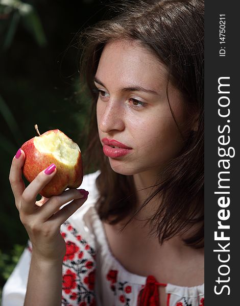 Ukrainian Girl With Apple