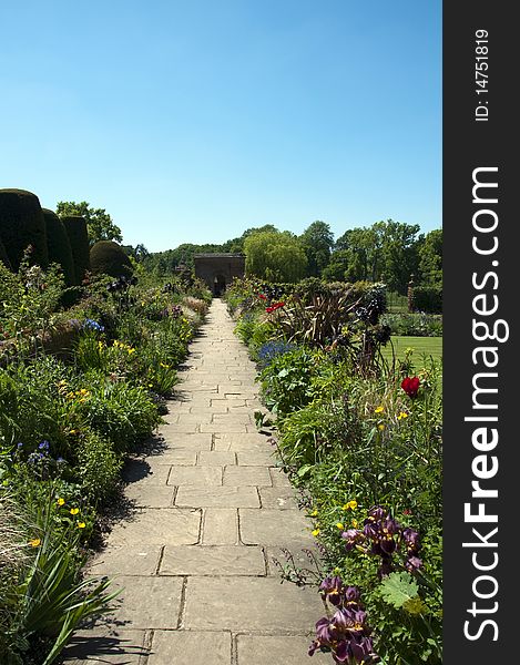 Cottage garden at Packwood manor house in england. Cottage garden at Packwood manor house in england