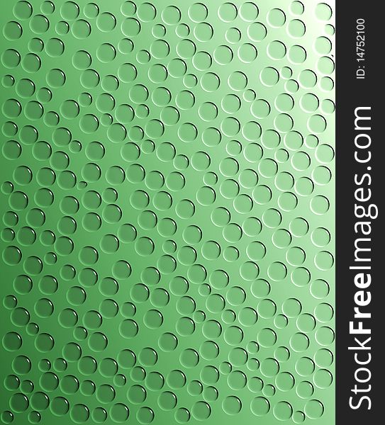 Water drops on green backgrounds