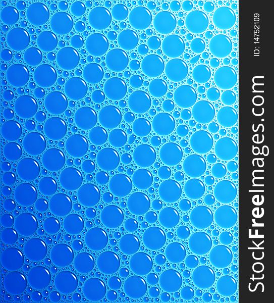 Water drops on blue backgrounds