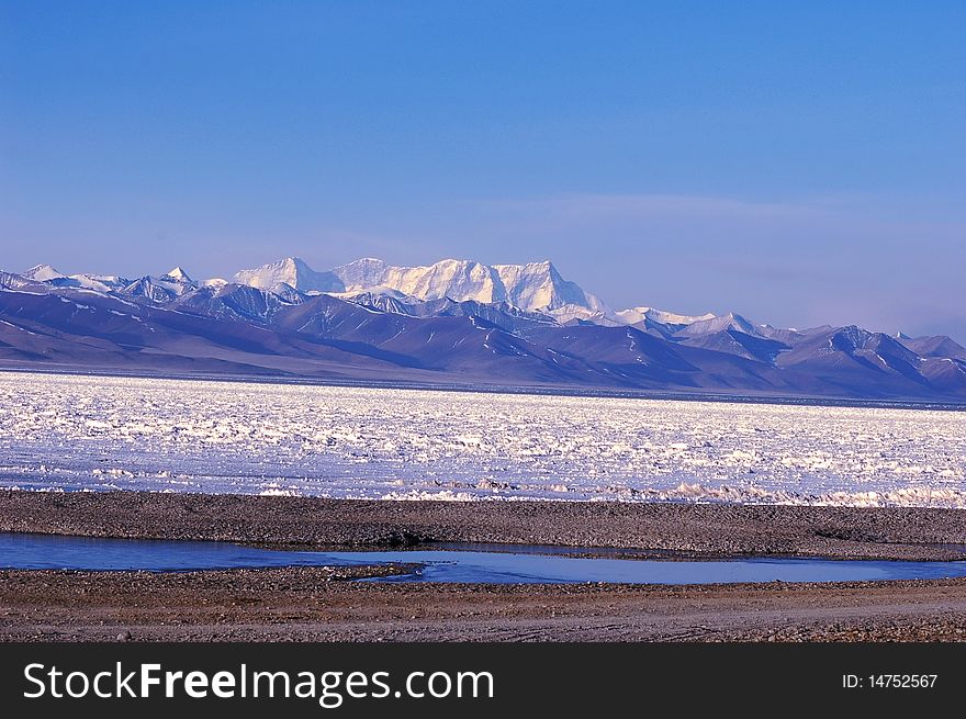 Scenery of snow mountains and ice lake in Tibet. Scenery of snow mountains and ice lake in Tibet